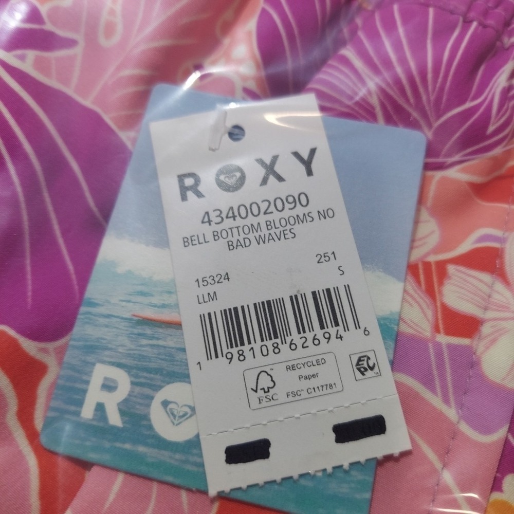 Roxy Women's Size S Bell Bottom Blooms No Bad Waves Board Shorts AC2 Multi - Picture 5 of 5